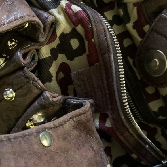 Gucci vintage leather bag brown large with dusting bag - Picture 5 of 9